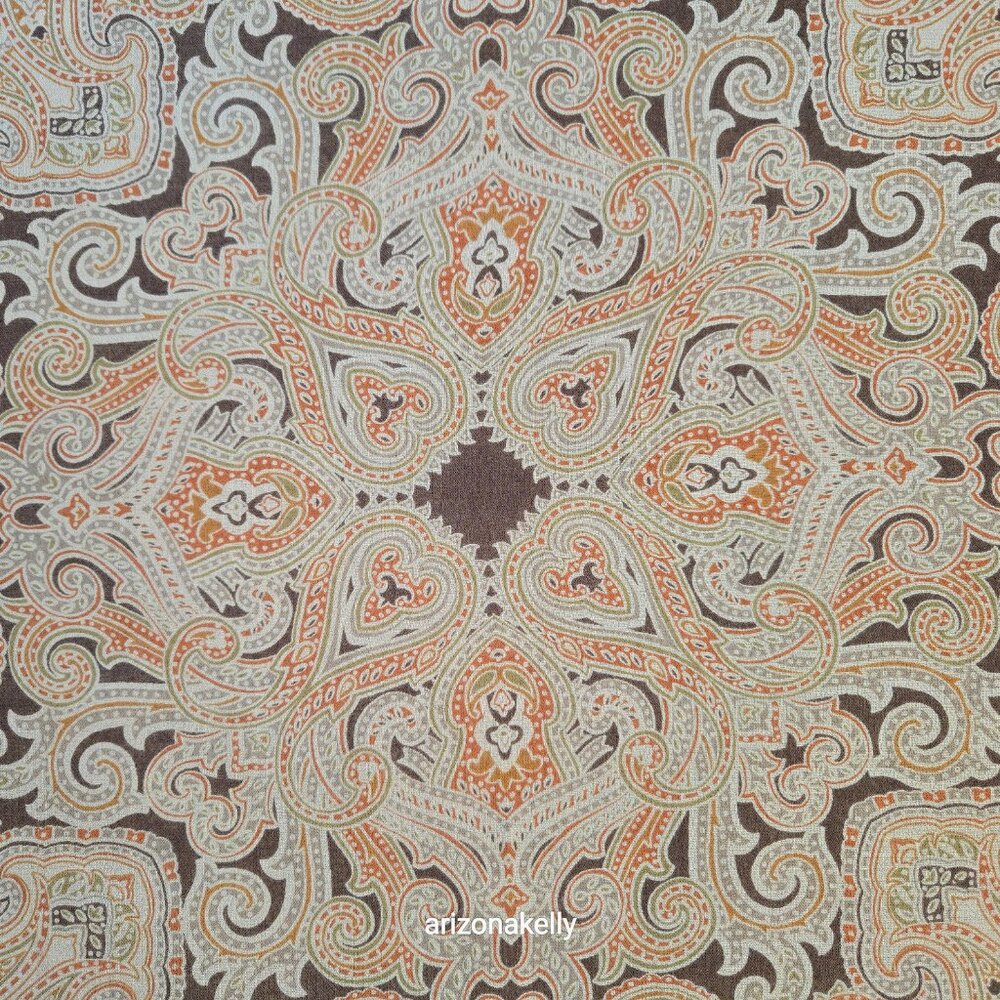 Large Square Wool Scarf Brown Orange Earth Tones - Picture 4 of 13